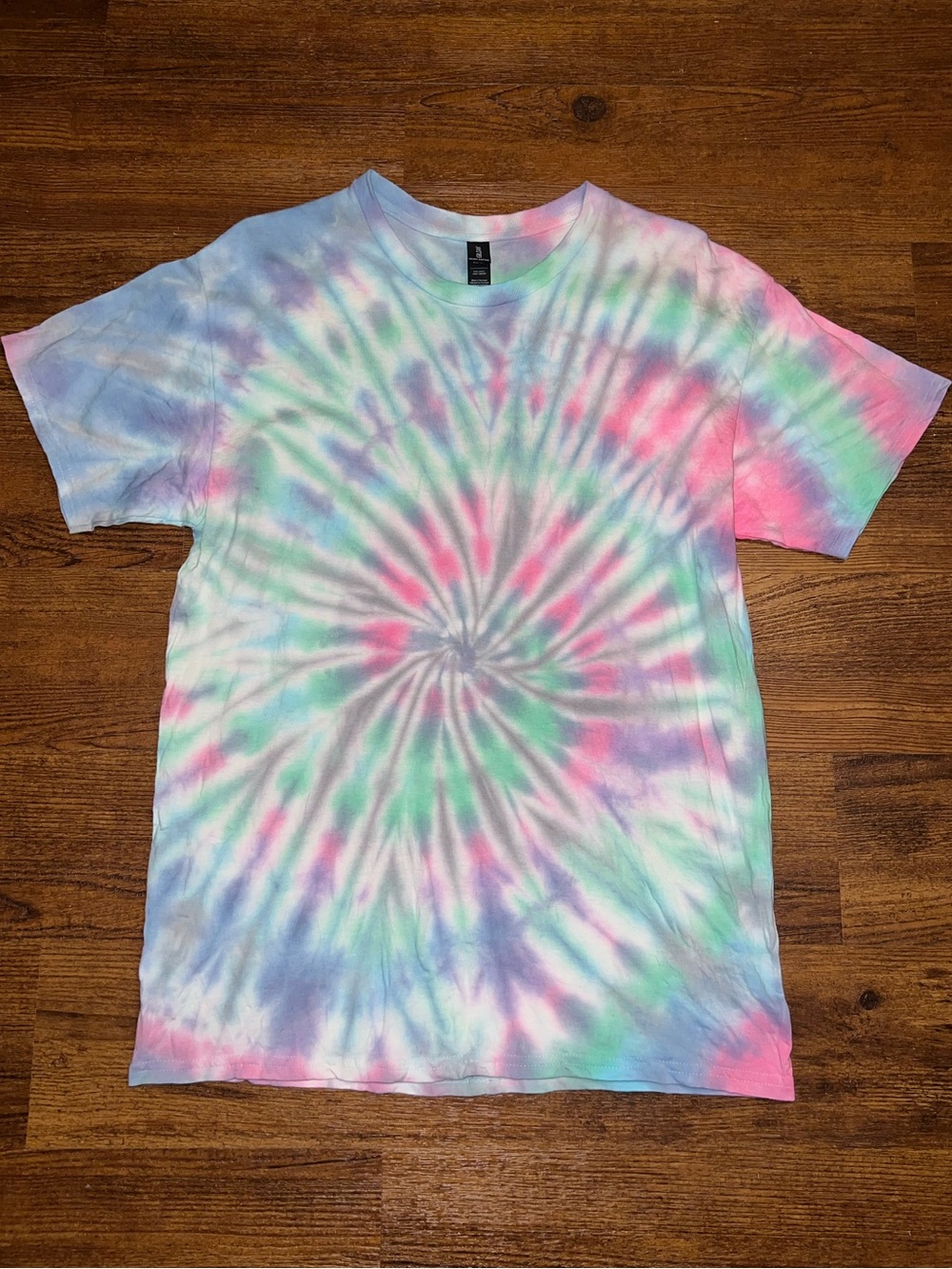 Pastel Handmade Tie-Dye 90’s Festival Retro Short Sleeve Cotton Shirt Size L